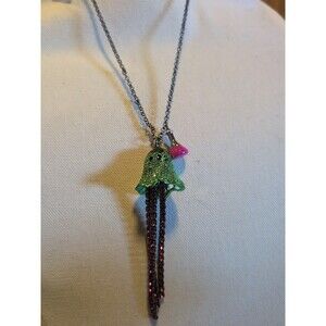 Betsey Johnson Glow Dark Ghost Purple Crystal Bow Necklace Only